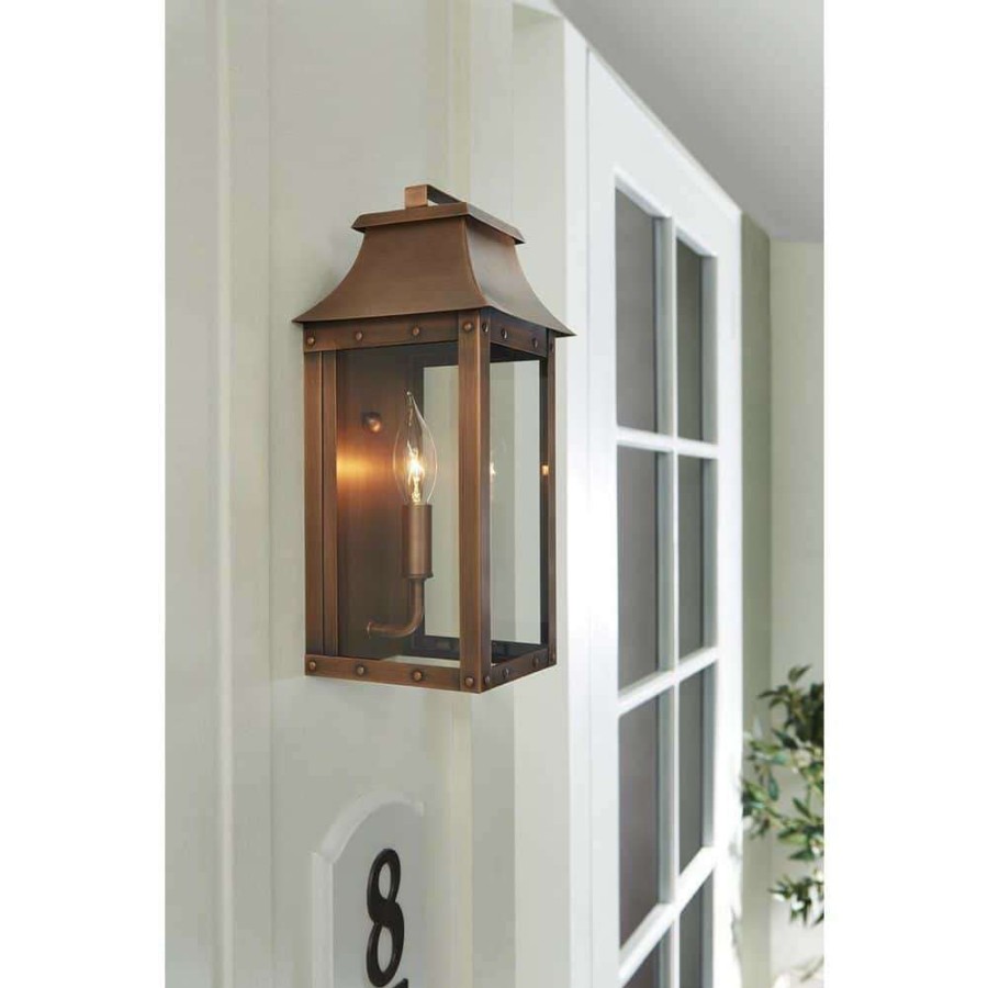 Outdoor Lighting * | Manchester Collection 1-Light Copper Patina Outdoor Wall Lantern Sconce By Acclaim Lighting