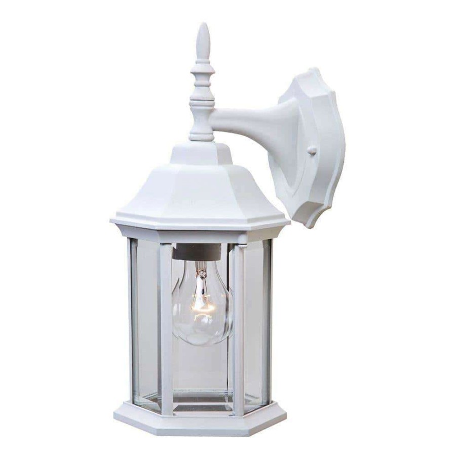 Outdoor Lighting * | Craftsman 2 Collection 1-Light Textured White Outdoor Wall Lantern Sconce By Acclaim Lighting