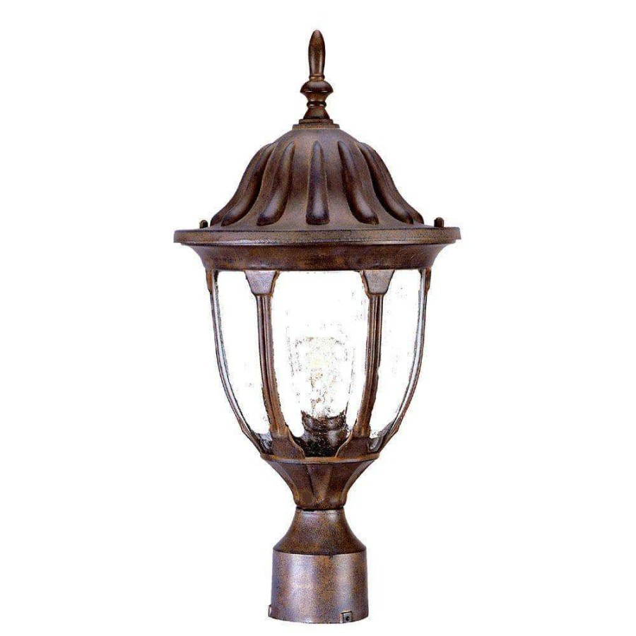 Outdoor Lighting * | Suffolk 1-Light Burled Walnut Outdoor Post-Mount Fixture By Acclaim Lighting