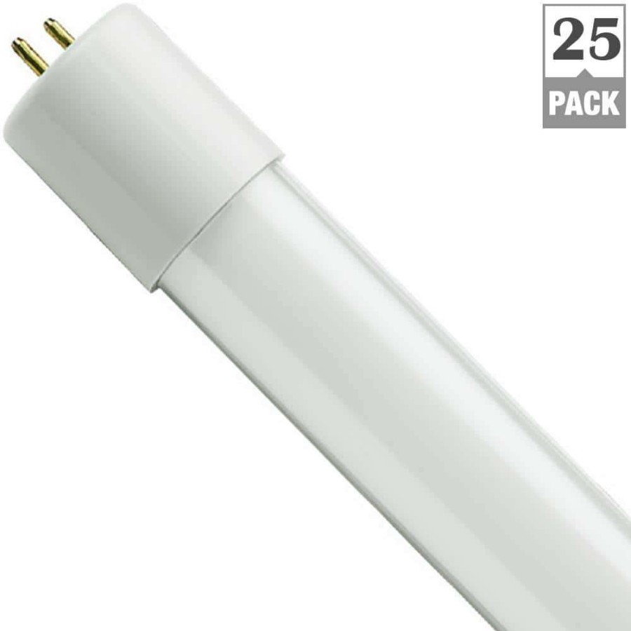 Light Bulbs * | 32-Watt Equivalent 12-Watt 4 Ft. Linear Non-Dimmable T8 Led Bypass Tube Double Ended Light Bulb Warm White (25-Pack) By Halco Lighting Technologies