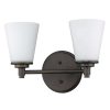 Vanity Lighting * | Conti 2-Light Oil-Rubbed Bronze Vanity Light With Etched Glass Shades By Acclaim Lighting