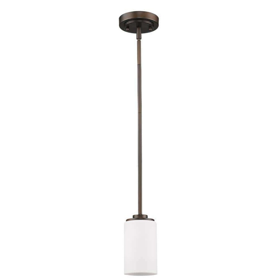 Chandeliers * | Addison Indoor 1-Light Mini Pendant With Glass Shade In Oil Rubbed Bronze By Acclaim Lighting