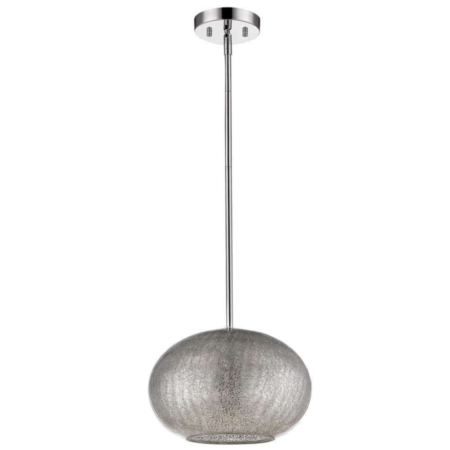 Pendant Lights * | Brielle 1-Light Oil-Rubbed Bronze Pendant With Textured Glass Shade By Acclaim Lighting