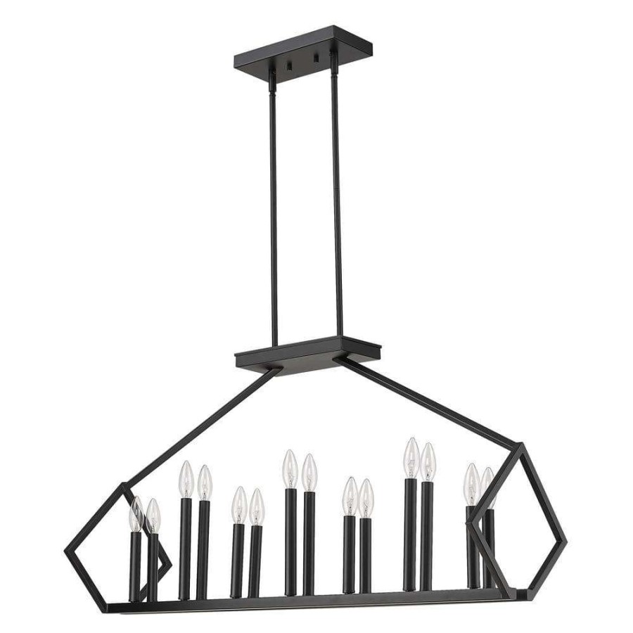 Pendant Lights * | Luca 14-Light Matte Black Island Pendant By Acclaim Lighting