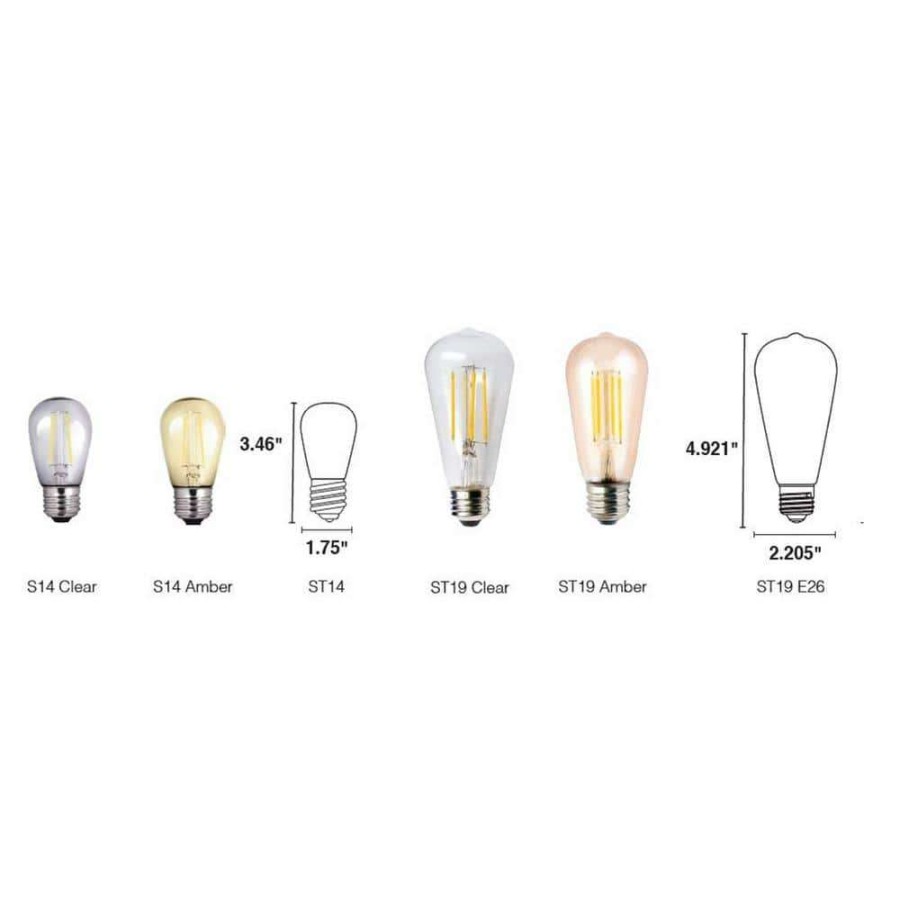 Light Bulbs * | 60-Watt Equivalent 5-Watt St19 Dimmable Led Clear Filament Antique Vintage Style Light Bulb 2700K 85043 By Halco Lighting Technologies