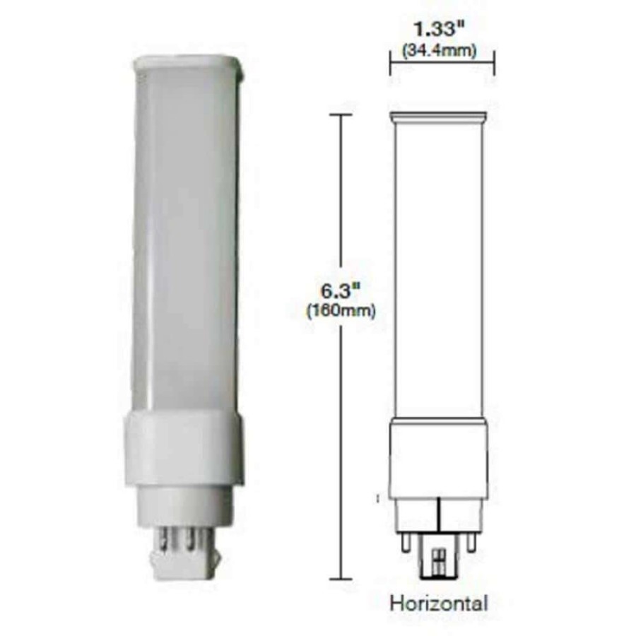 Light Bulbs * | 26-Watt Equivalent 12-Watt Cflni Led Horizontal Plug & Play Light Bulb Gx24Q 4-Pin Pl Bright White 3500K 82117 By Halco Lighting Technologies