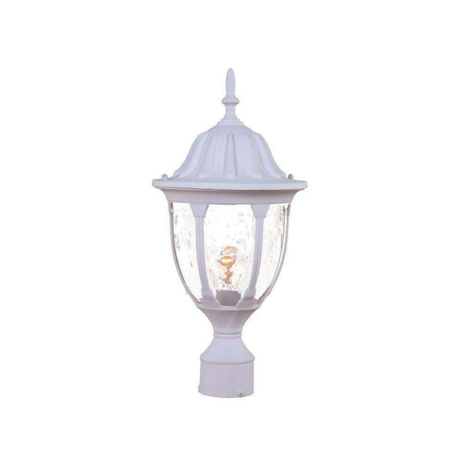 Outdoor Lighting * | Suffolk 1-Light Textured White Outdoor Post-Mount Fixture By Acclaim Lighting