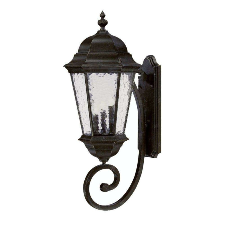 Outdoor Lighting * | Telfair Collection 3-Light Marbleized Mahogany Outdoor Wall Lantern Sconce By Acclaim Lighting