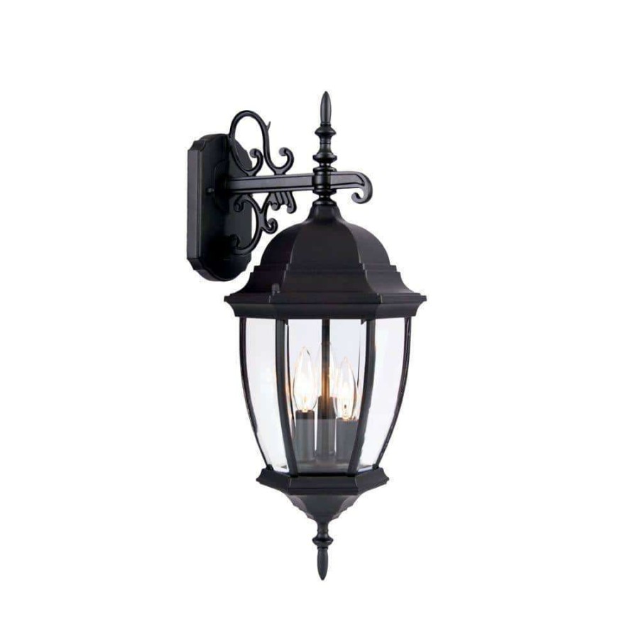 Outdoor Lighting * | Wexford Collection 3-Light Matte Black Outdoor Wall Lantern Sconce By Acclaim Lighting