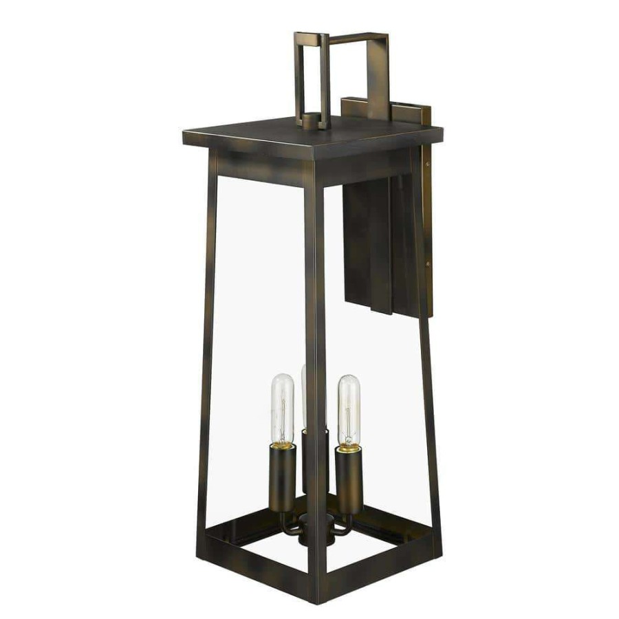 Outdoor Lighting * | Alden 3-Light Oil-Rubbed Bronze Outdoor Wall Lantern By Acclaim Lighting