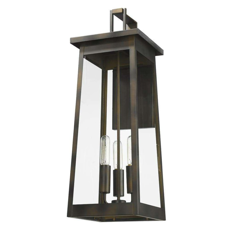 Outdoor Lighting * | Alden 3-Light Oil-Rubbed Bronze Outdoor Wall Lantern By Acclaim Lighting