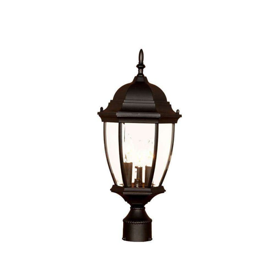 Outdoor Lighting * | Wexford 3-Light Matte Black Outdoor Post-Mount Light Fixture By Acclaim Lighting