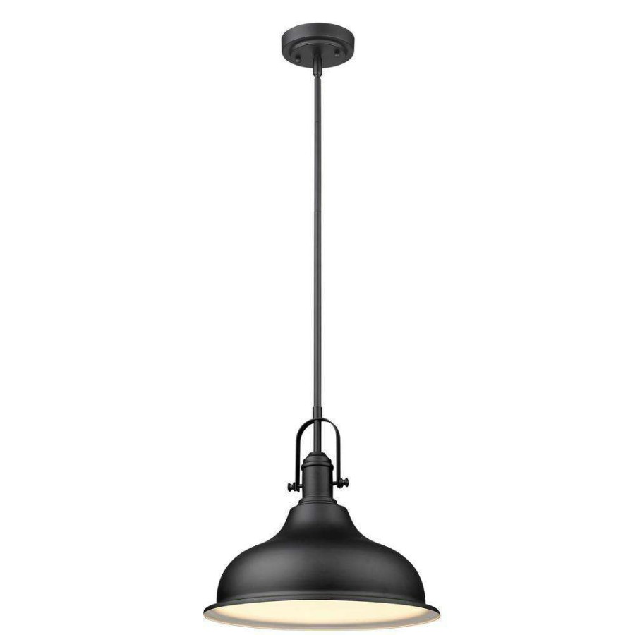 Pendant Lights * | Virginia 1-Light Indoor Matte Black Mini-Pendant With Metal Shade By Acclaim Lighting