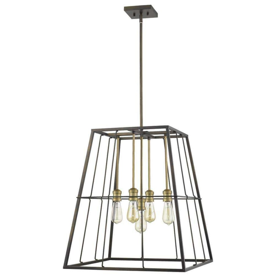 Chandeliers * | Charley 5-Light Oil-Rubbed Bronze Pendant By Acclaim Lighting