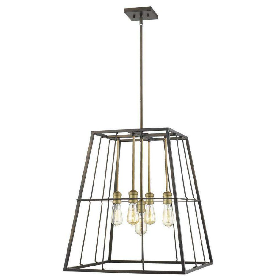 Chandeliers * | Charley 5-Light Oil-Rubbed Bronze Pendant By Acclaim Lighting