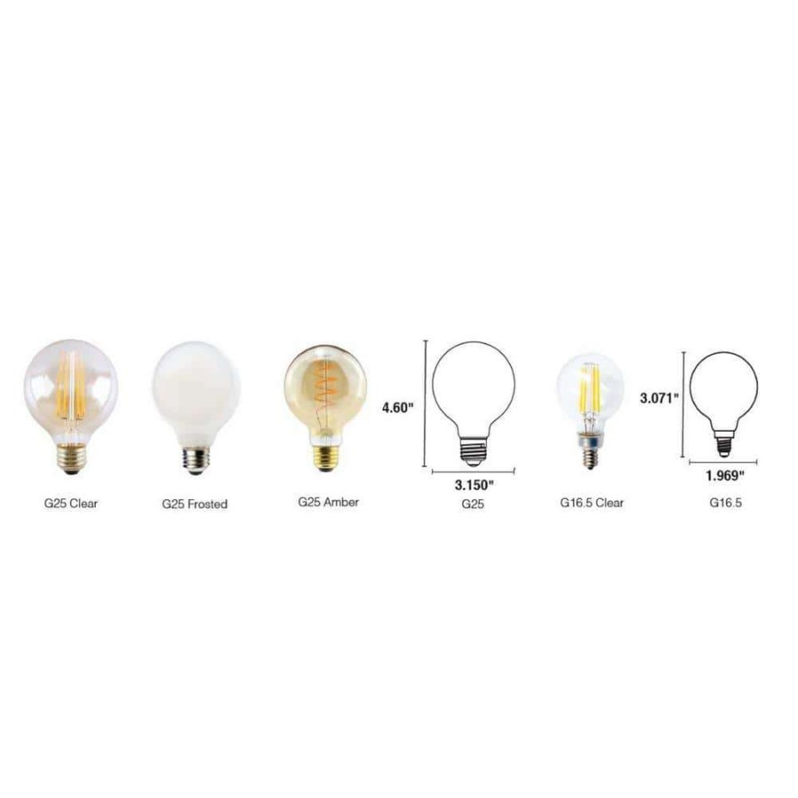 Light Bulbs * | 100-Watt Equivalent 7-Watt G25 Dimmable Edison Led Light Bulb Clear Filament Globe Antique Vintage Warm White (1-Bulb) By Halco Lighting Technologies