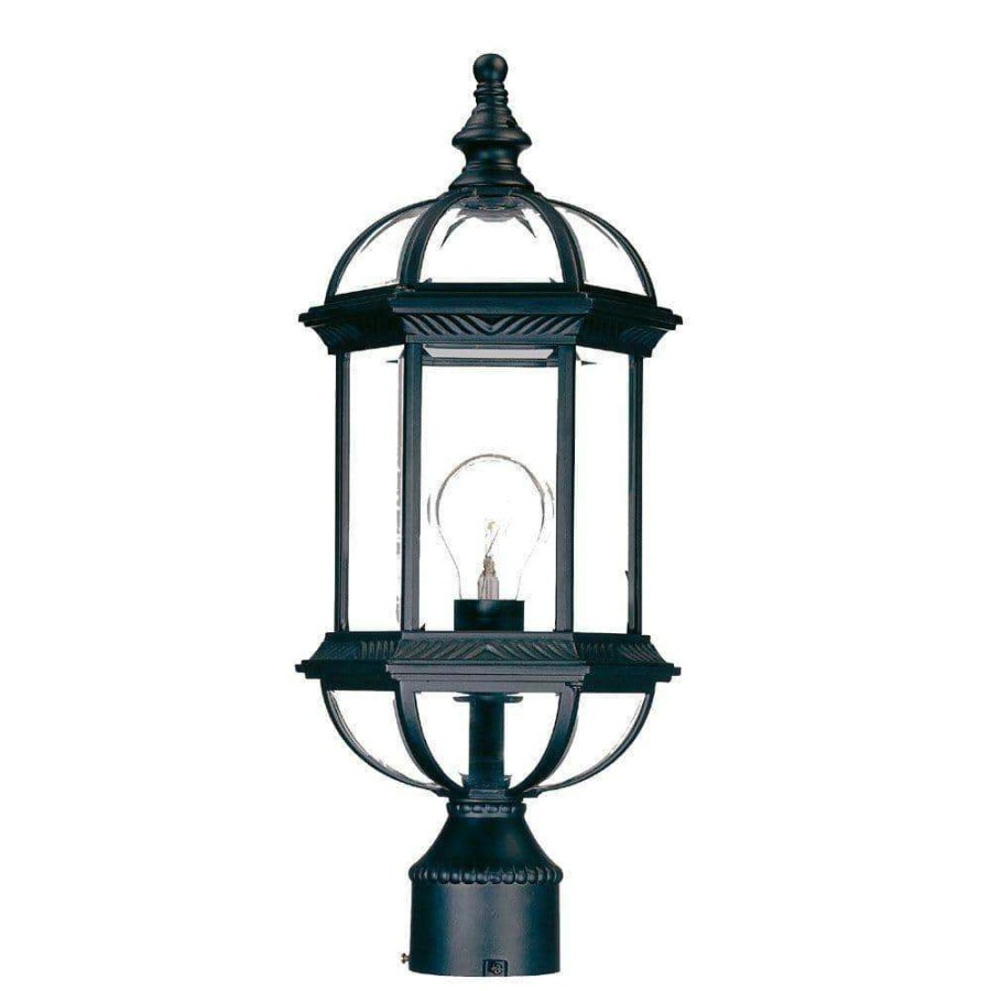 Outdoor Lighting * | Dover 1-Light Matte Black Outdoor Post-Mount Light Fixture By Acclaim Lighting