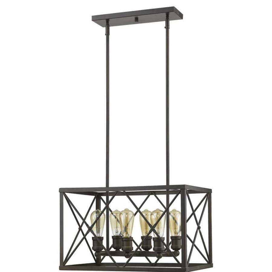 Pendant Lights * | Brooklyn 6-Light Oil-Rubbed Bronze Pendant By Acclaim Lighting