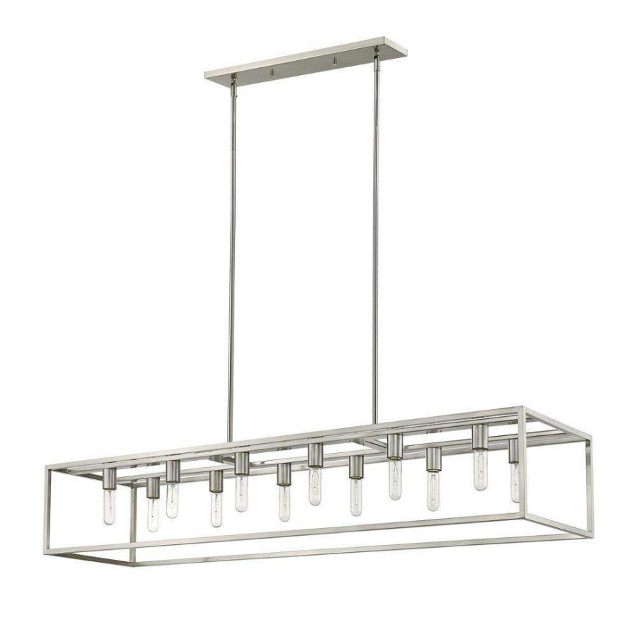 Chandeliers * | Cobar 12-Light Satin Nickel Island Pendant By Acclaim Lighting