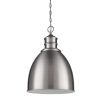 Chandeliers * | Colby 1-Light Indoor Satin Nickel Pendant With Metal Shade By Acclaim Lighting