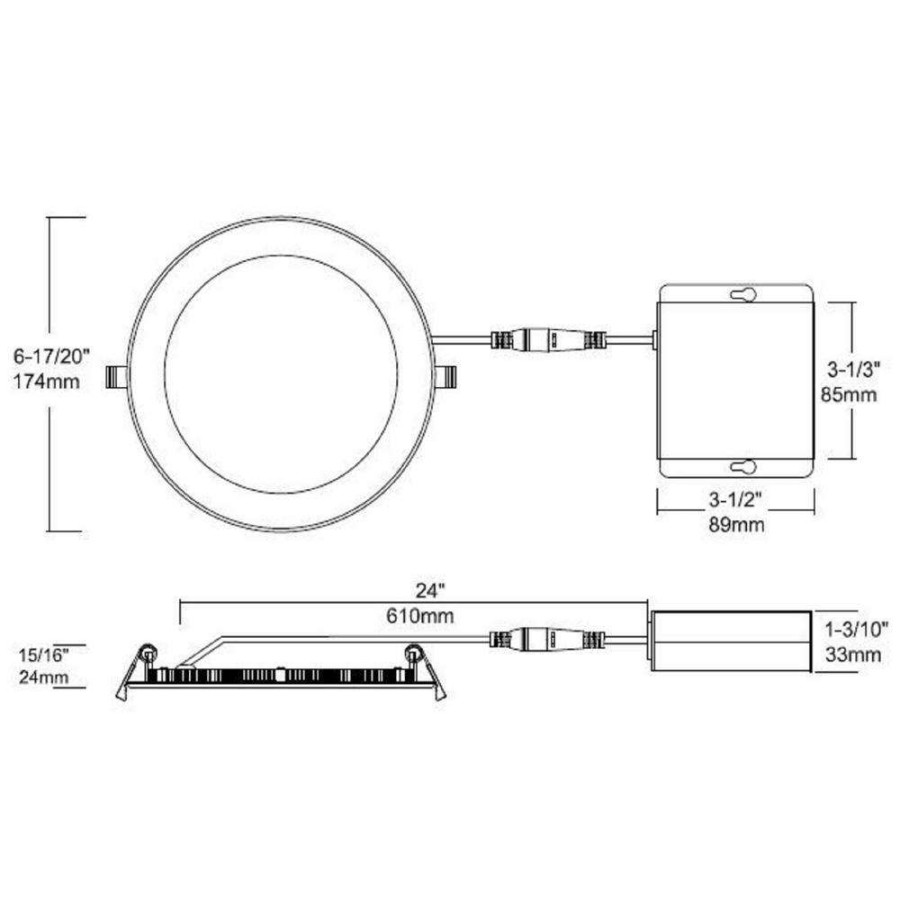 Recessed Lighting * | 6 In. Selectable Cct Ultra-Slim Canless Integrated Led Recessed Light Trim For Shallow Ceiling Round Wet Location By Halco Lighting Technologies