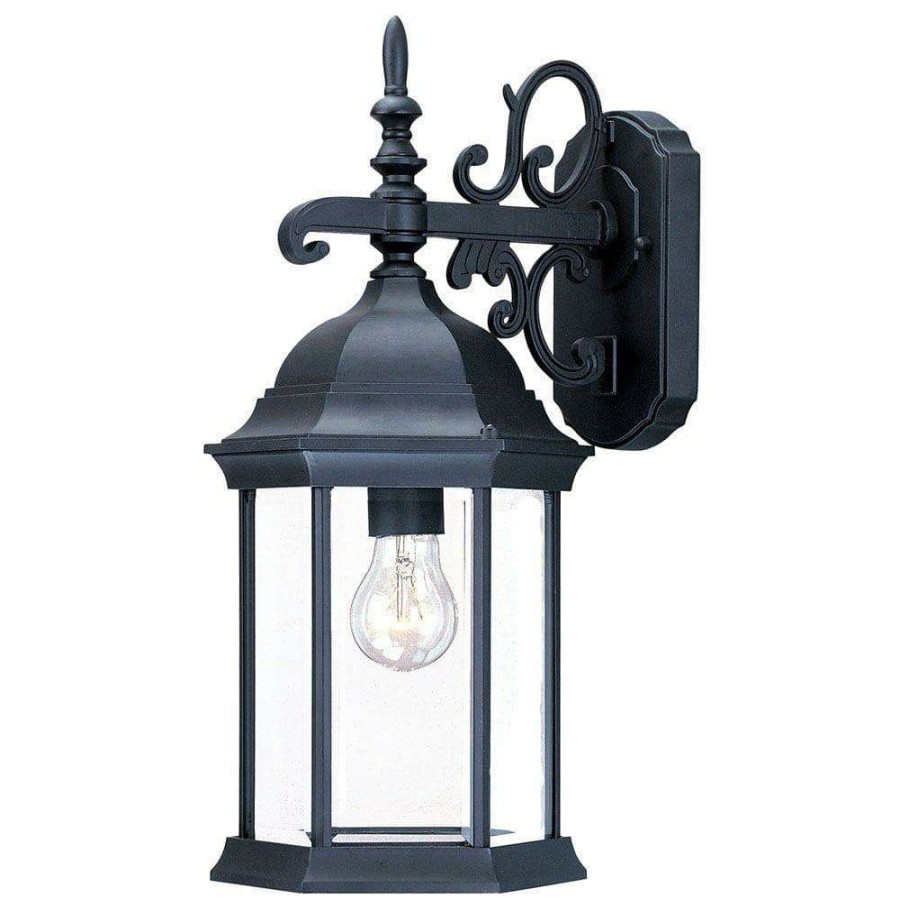 Outdoor Lighting * | Madison Collection 1-Light Matte Black Outdoor Wall Lantern Sconce By Acclaim Lighting