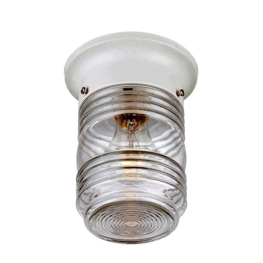 Outdoor Lighting * | Builder'S Choice Collection Ceiling-Mount 1-Light White Outdoor Light Fixture By Acclaim Lighting