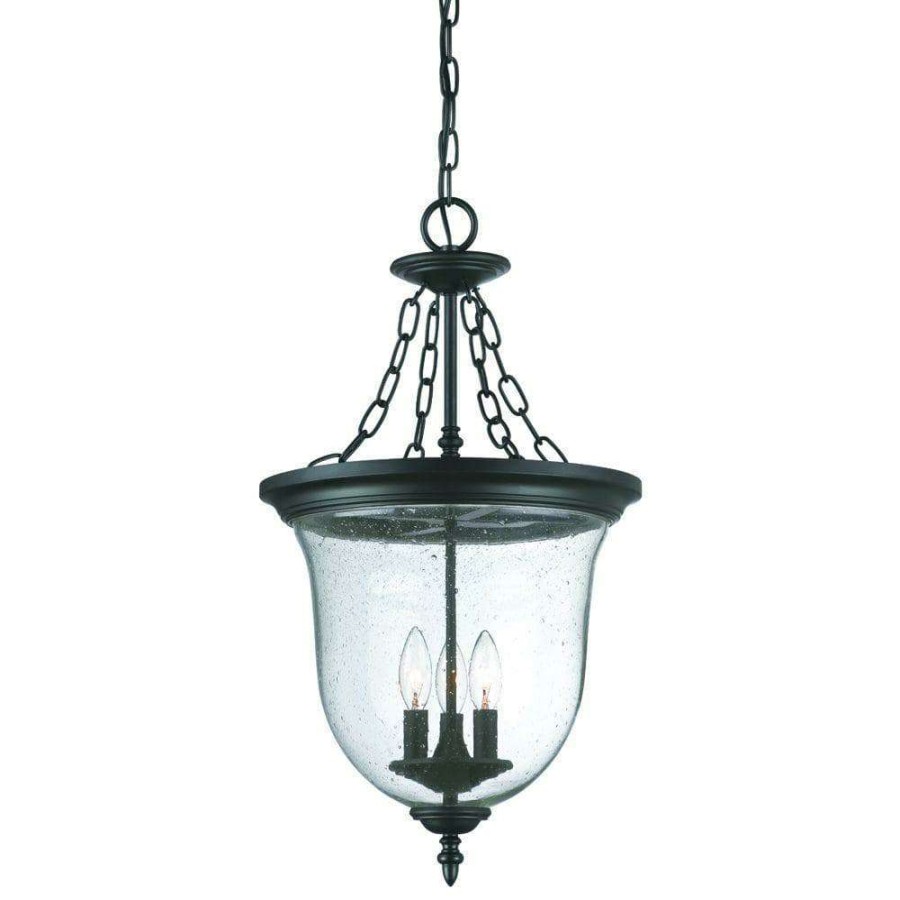 Outdoor Lighting * | Belle Collection 3-Light Matte Black Outdoor Hanging Lantern Light Fixture By Acclaim Lighting