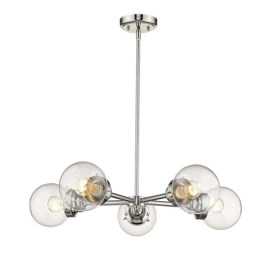 Chandeliers * | Portsmith 5-Light Polished Nickel Chandelier By Acclaim Lighting