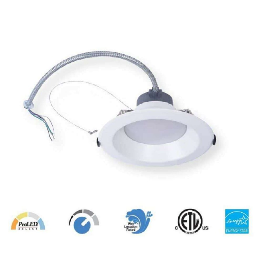 Recessed Lighting * | 6 In. Selectable Lumen Color Temperature Dimmable Integrated Led Recessed Downlight Trim Wet Location Cec 120V To 277V By Halco Lighting Technologies