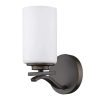 Wall Sconces * | Poydras 1-Light Oil-Rubbed Bronze Sconce With Etched Glass Shade By Acclaim Lighting