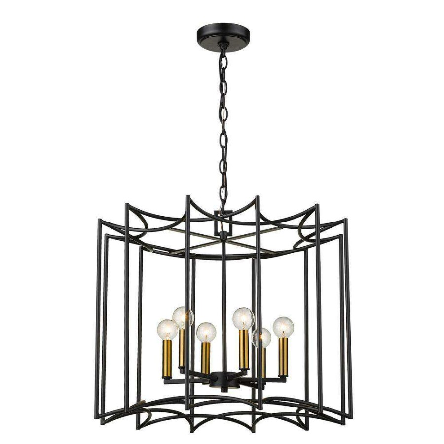 Chandeliers * | Rhian 8-Light Matte Black Pendant By Acclaim Lighting