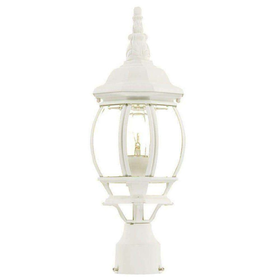 Outdoor Lighting * | Chateau 1-Light Textured White Outdoor Post-Mount Light Fixture By Acclaim Lighting