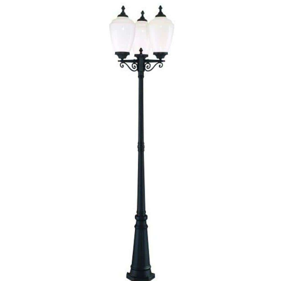 Outdoor Lighting * | Acorn 3-Head 3-Light Matte Black Outdoor Post Light Combination By Acclaim Lighting