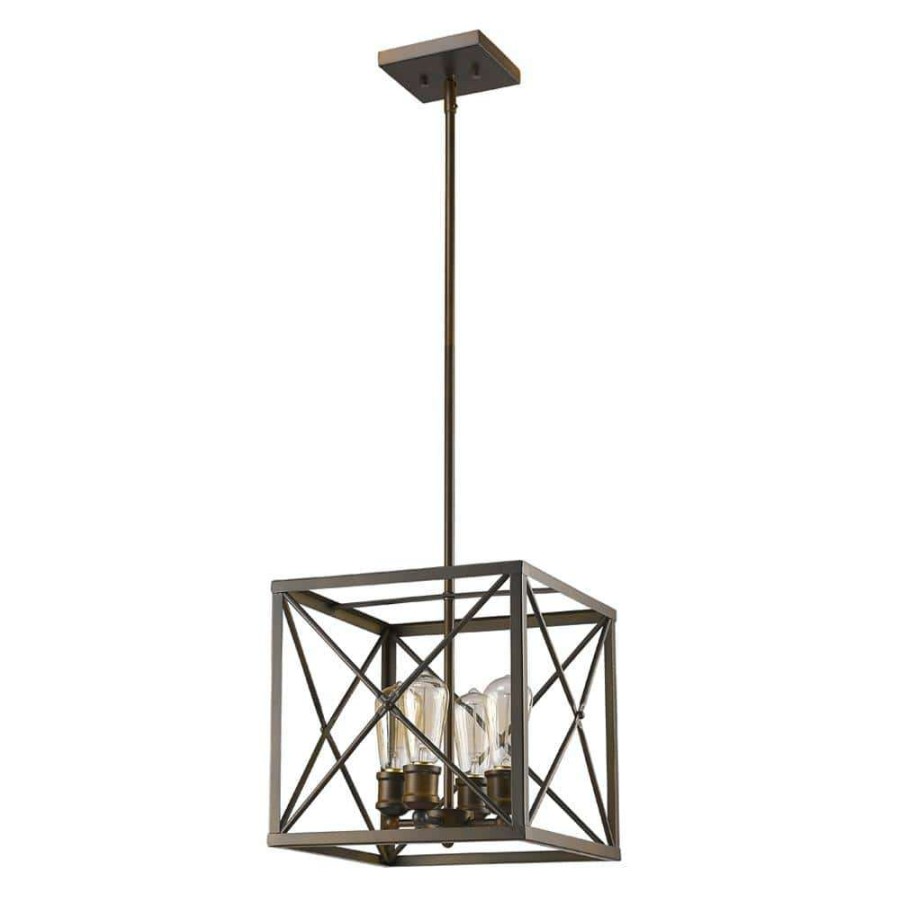 Chandeliers * | Brooklyn Indoor 4-Light Oil Rubbed Bronze Pendant By Acclaim Lighting