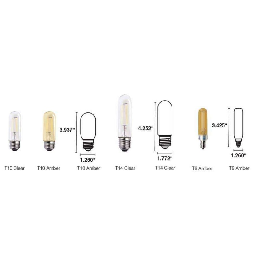 Light Bulbs * | 40-Watt Equivalent 4-Watt T14 Dimmable Led Clear Filament Antique Vintage Light Bulb 2700K 85073 By Halco Lighting Technologies