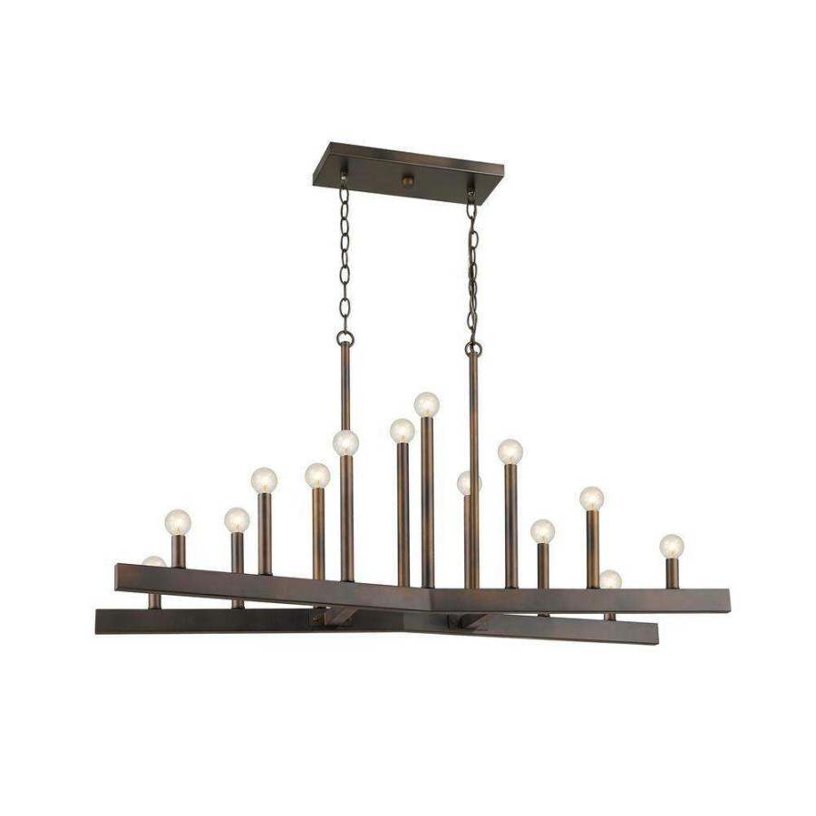 Chandeliers * | Fallon 14-Light Oil-Rubbed Bronze Island Pendant By Acclaim Lighting