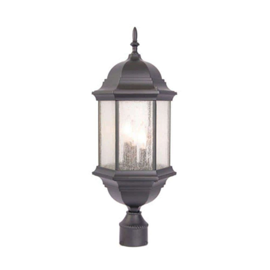 Outdoor Lighting * | Madison 3-Light Matte Black Outdoor Post-Mount Light Fixture By Acclaim Lighting