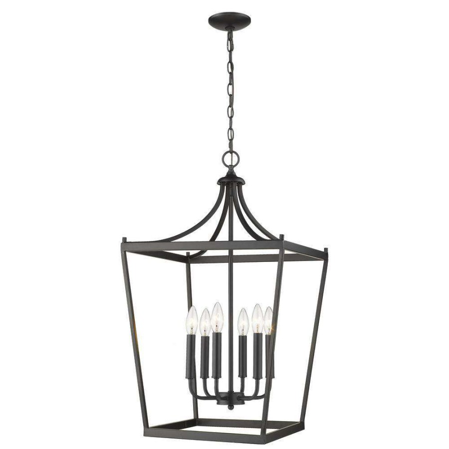 Chandeliers * | Kennedy 6-Light Matte Black Pendant By Acclaim Lighting