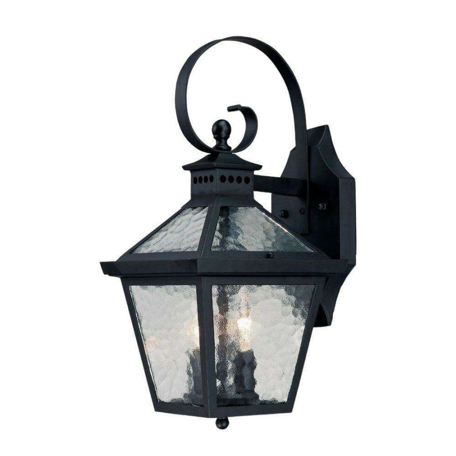 Outdoor Lighting * | Bay Street Collection 2-Light Matte Black Outdoor Wall Lantern Sconce By Acclaim Lighting