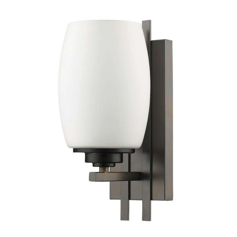 Wall Sconces * | Sophia 1-Light Oil-Rubbed Bronze Sconce With Frosted Glass Shade By Acclaim Lighting