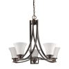 Chandeliers * | Mia Indoor 5-Light Oil Rubbed Bronze Mini Chandelier With Glass Shades By Acclaim Lighting