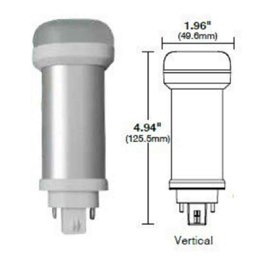 Light Bulbs * | 26-Watt Equivalent 12-Watt Cflni Led Vertical Plug & Play Light Bulb Gx24Q 4-Pin Pl Bright White 3500K 82112 By Halco Lighting Technologies