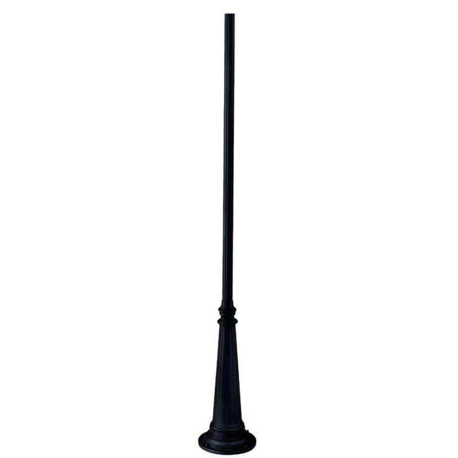 Outdoor Lighting * | Surface Mounted Posts 10 Ft. Matte Black Fluted Outdoor Light Post By Acclaim Lighting