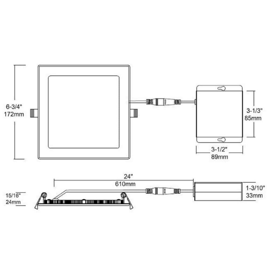 Recessed Lighting * | Slim 6 In. Cool White Square New Construction Or Remodel Wet Location Recessed Integrated Led Kit For Shallow Ceiling By Halco Lighting Technologies