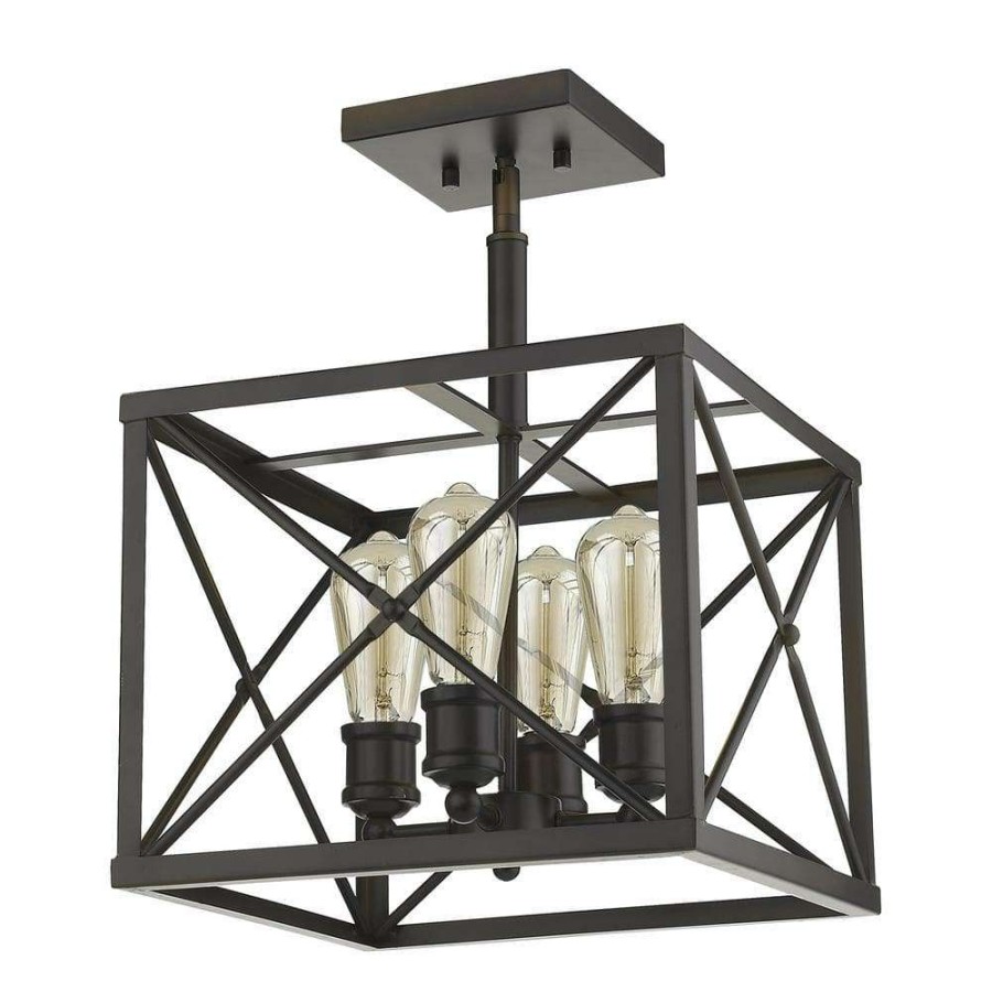 Chandeliers * | Brooklyn 4-Light Oil-Rubbed Bronze Convertible Pendant By Acclaim Lighting