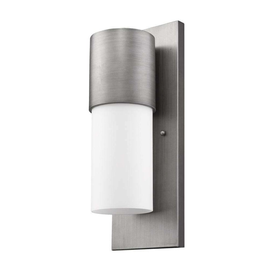 Outdoor Lighting * | Cooper 1-Light Matte Nickel Outdoor Wall Lantern Sconce By Acclaim Lighting