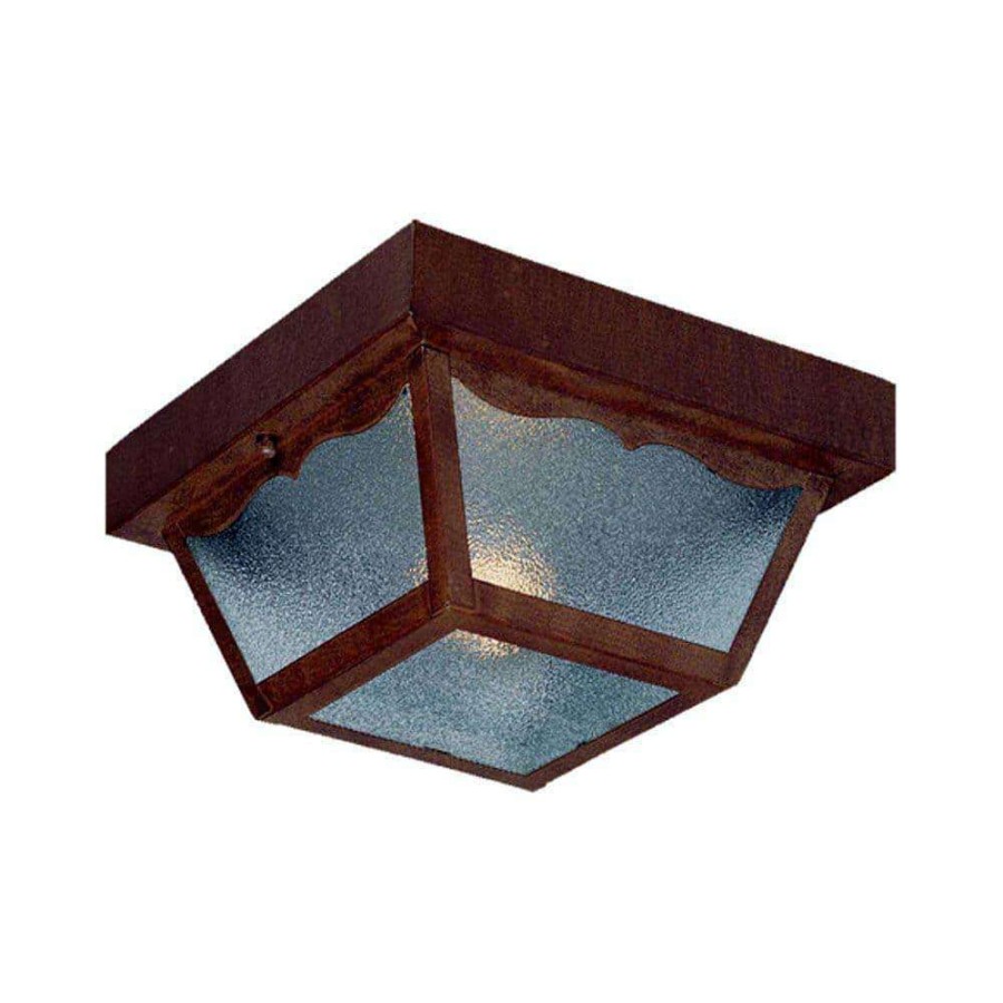 Outdoor Lighting * | Builder'S Choice Collection Ceiling-Mount 1-Light Burled Walnut Outdoor Light Fixture By Acclaim Lighting