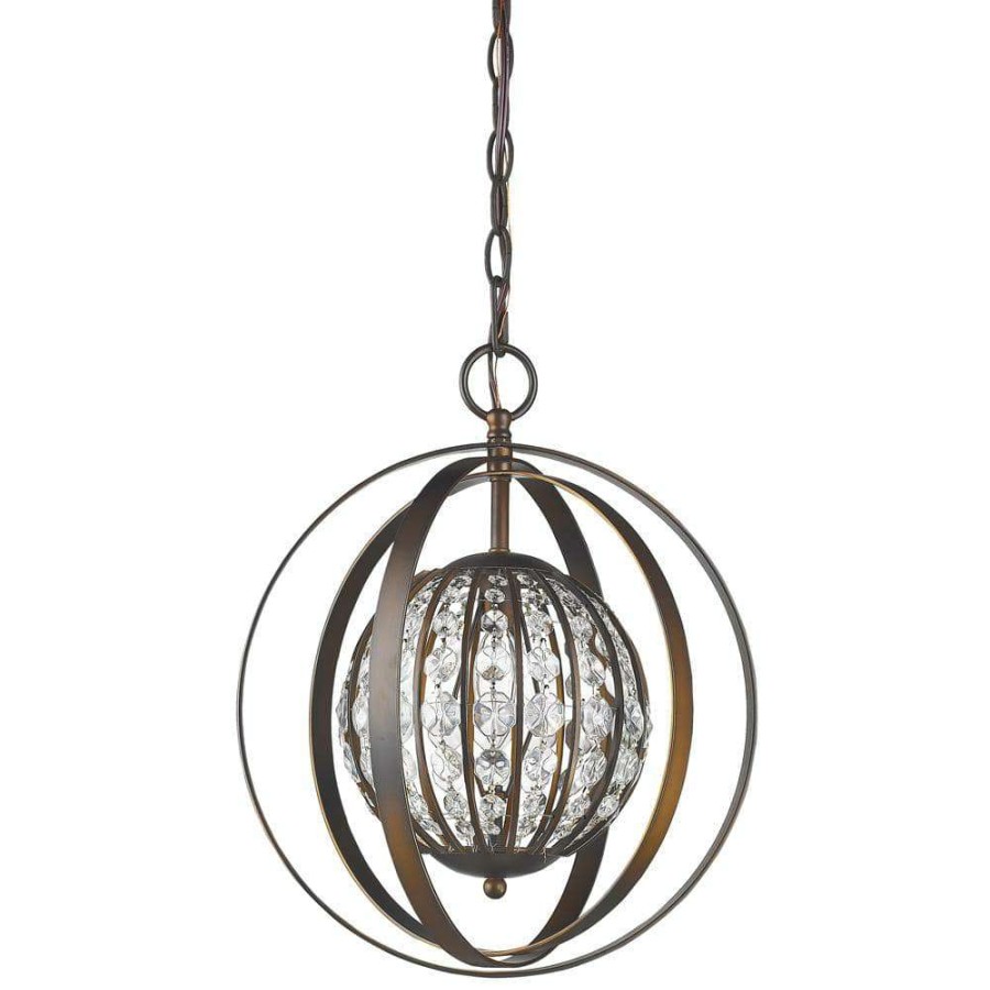 Chandeliers * | Olivia 1-Light Indoor Oil Rubbed Bronze With Crystal Pendant By Acclaim Lighting