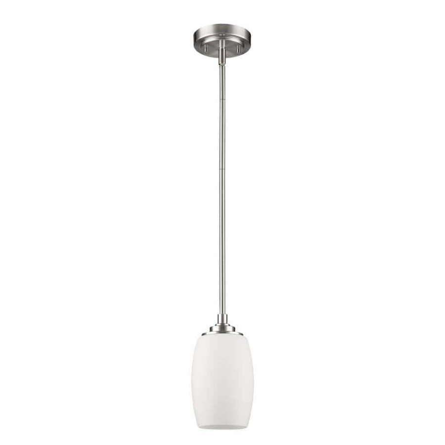 Pendant Lights * | Sophia Indoor 1-Light Mini Pendant With Glass Shade In Satin Nickel By Acclaim Lighting